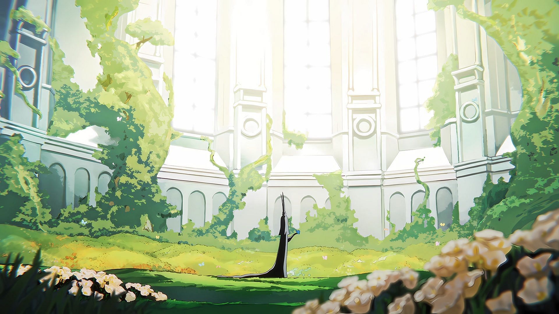 Imu in the Pangaea Castle's "Room of Flowers" (Image via Toei Animation)